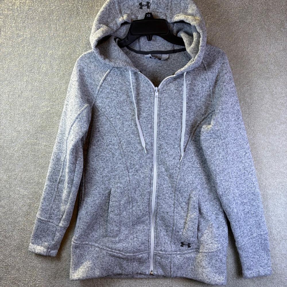 Under Armour Storm1 Full Zip Hoodie Womens Small Gray Heathered Fleece Jacket